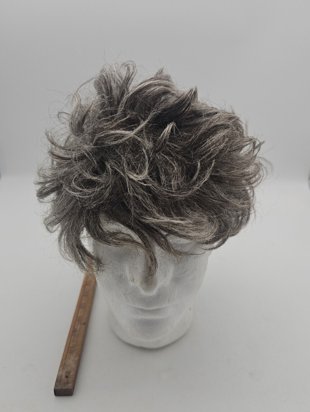 Vintage Jon Renau Salt & Pepper Short Shag Costume Wig Rare Gently Used Mint
